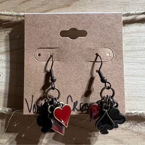 Hearts, Clubs Diamond, And Spades Dangle  Earrings Handmade